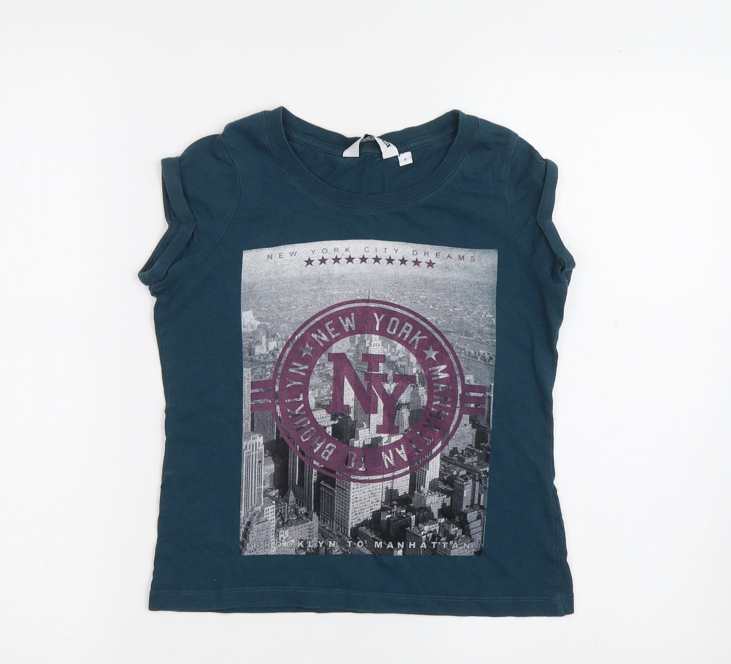 New Look Girls Green   Basic T-Shirt Size 9 Years  - NYC