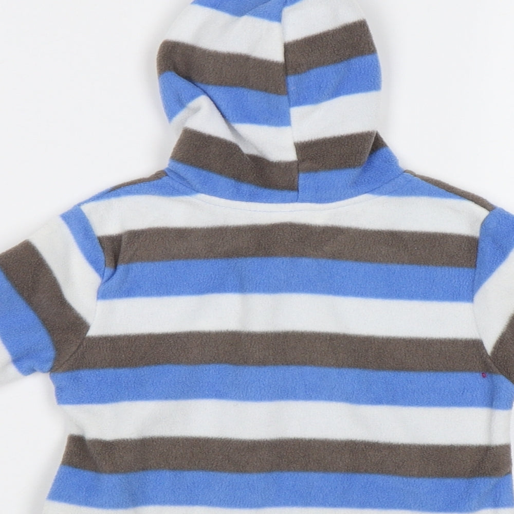 Preworn Baby Blue Striped  Full Zip Jumper Size 12-18 Months