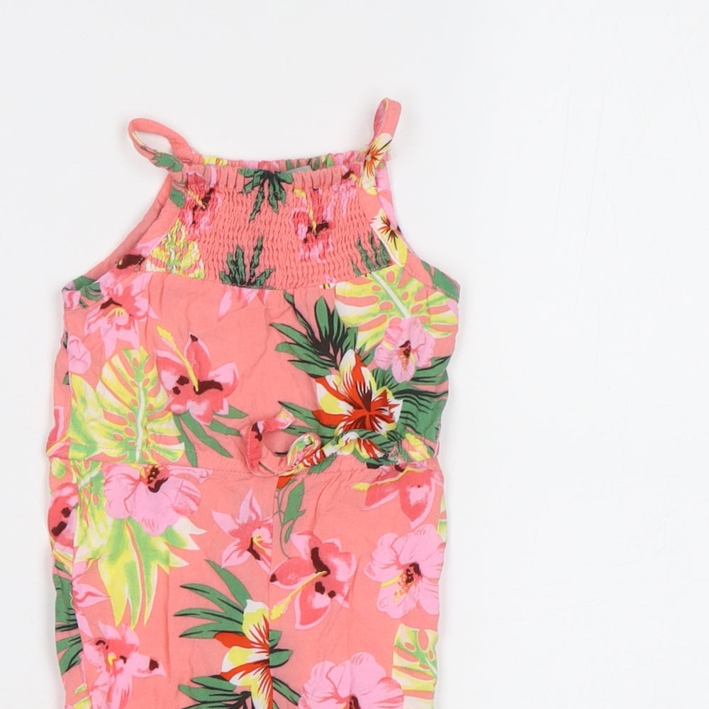 Primark Baby Pink Floral  Dungaree One-Piece Size 0-3 Months