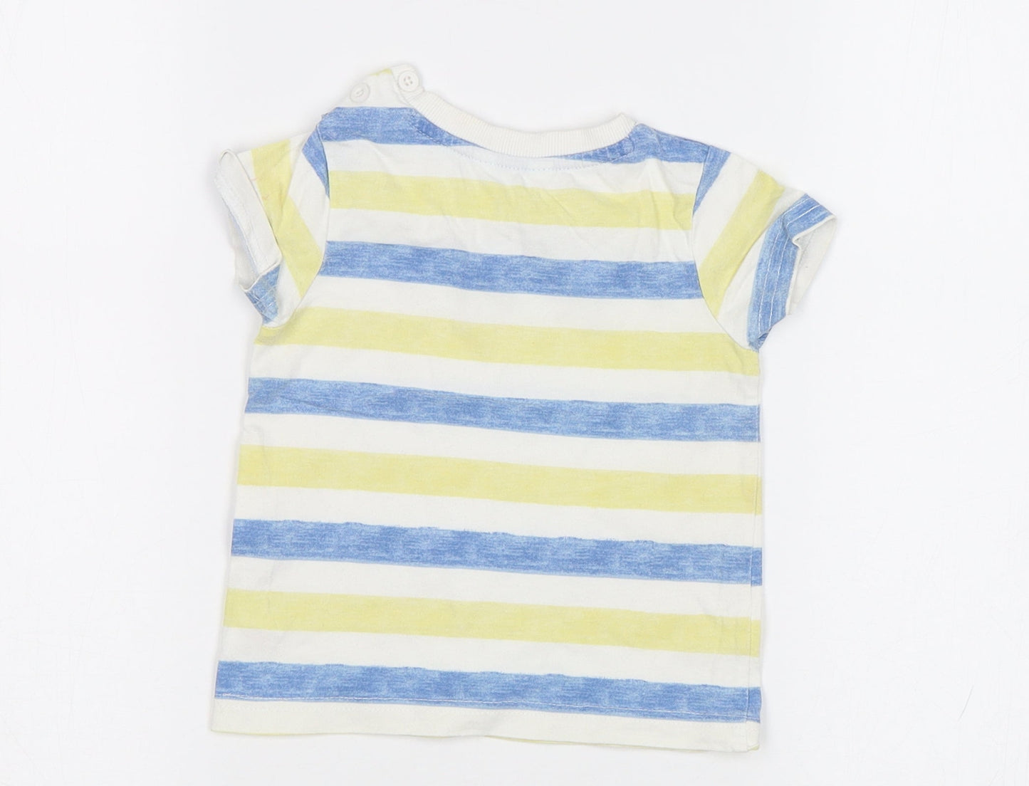 M&Co Baby Blue Striped  Basic Polo Size 9-12 Months