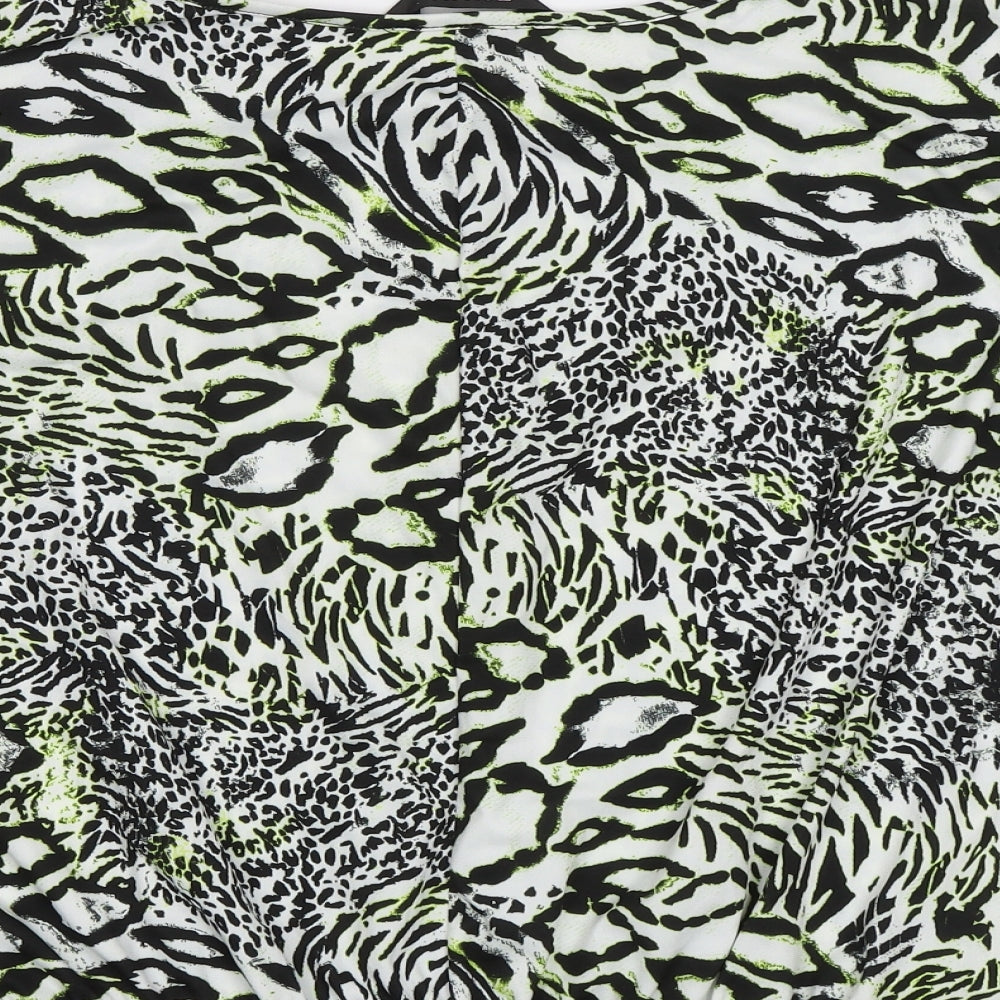 Envy Womens Green Animal Print  Basic Blouse Size 12