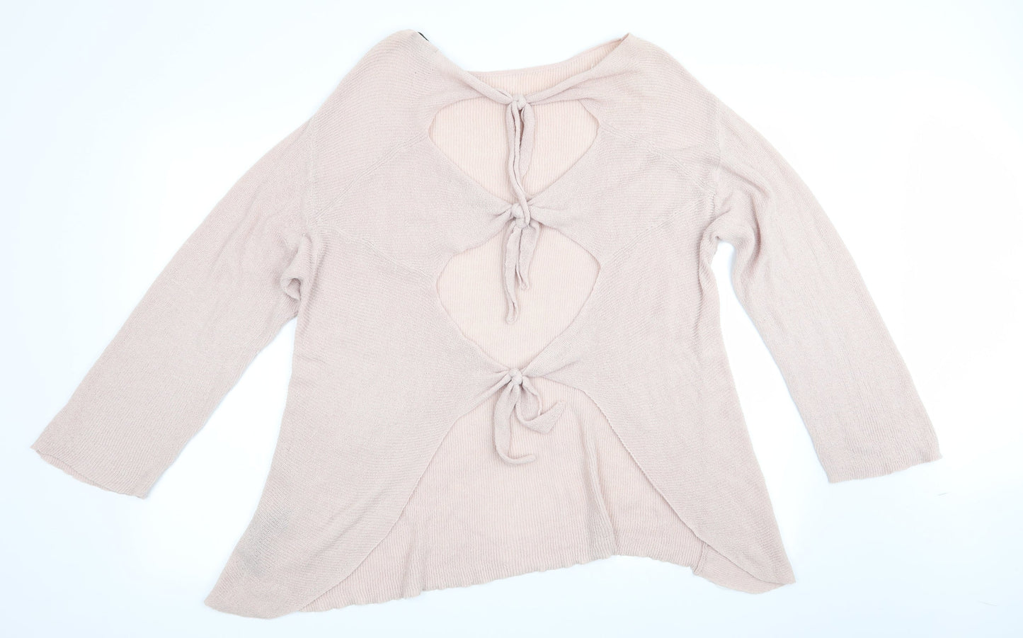 Zara Womens Pink   Pullover Jumper Size 8  - Open Back