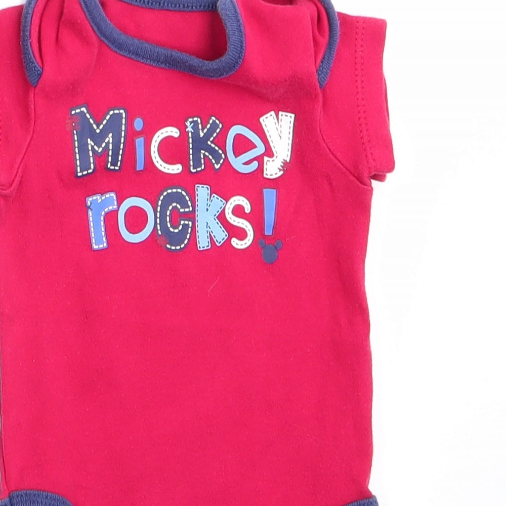 George Boys Red   Romper One-Piece Size 0-3 Months  - Mickey Rocks