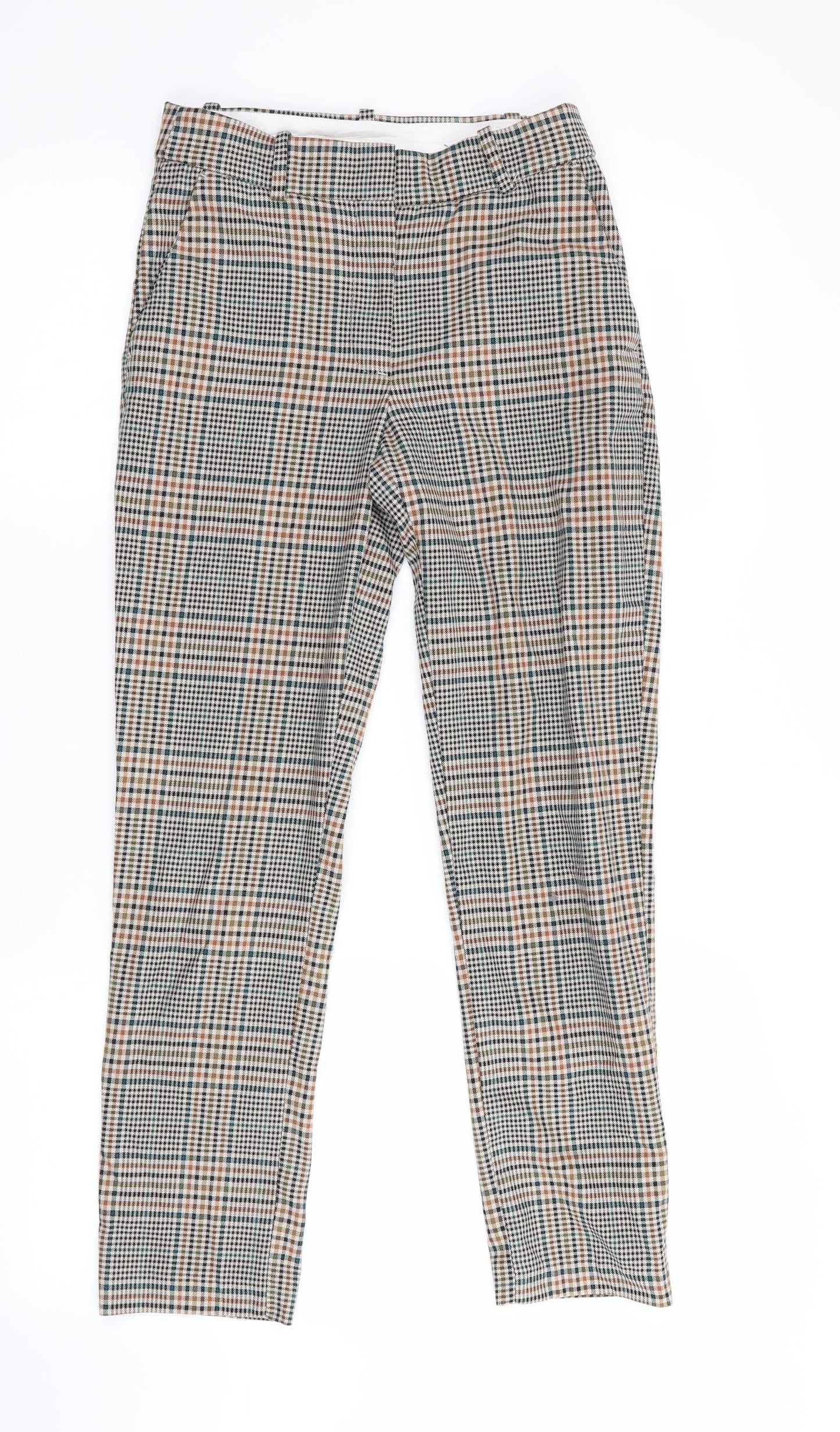 H&M Womens Green Check  Cropped Trousers  L27 in