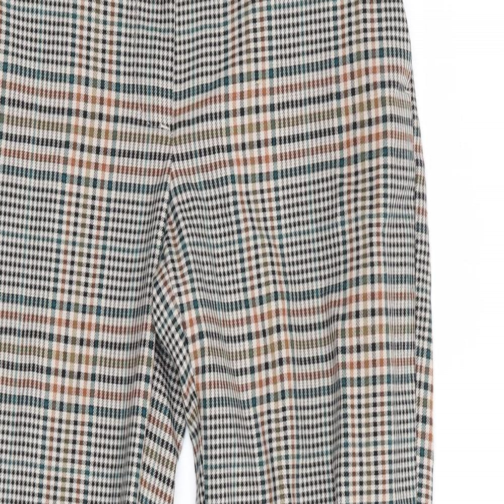 H&M Womens Green Check  Cropped Trousers  L27 in