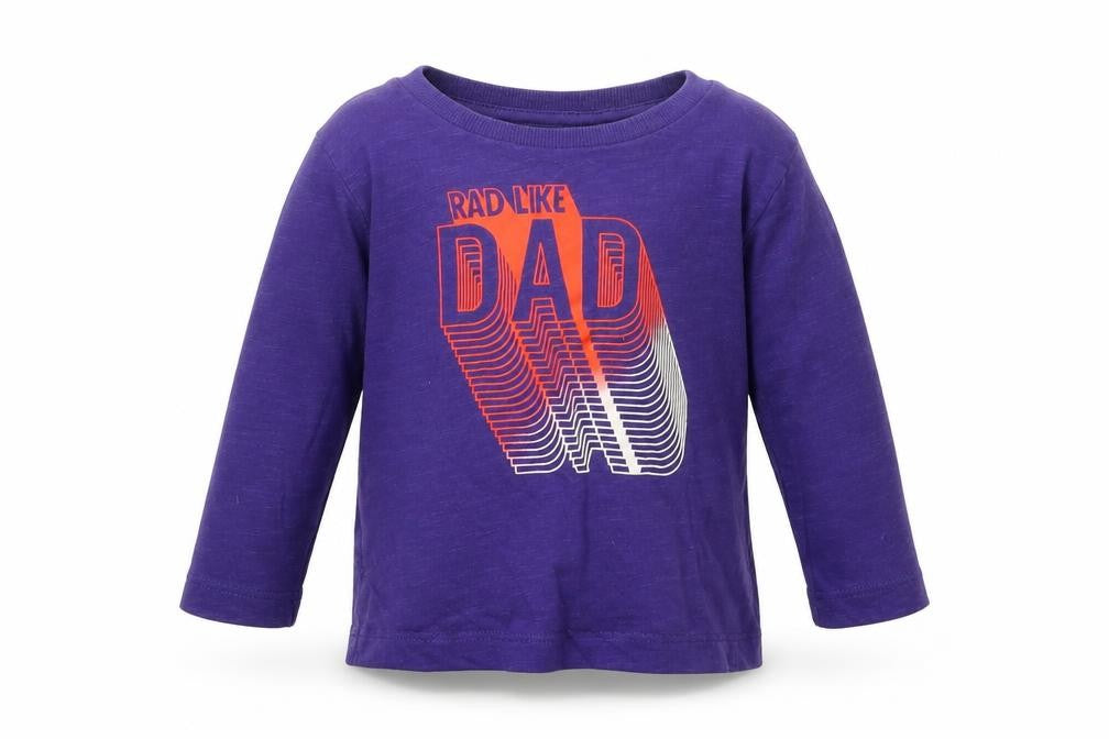 Front view of Next boys’ purple basic t-shirt, size 9-12, months