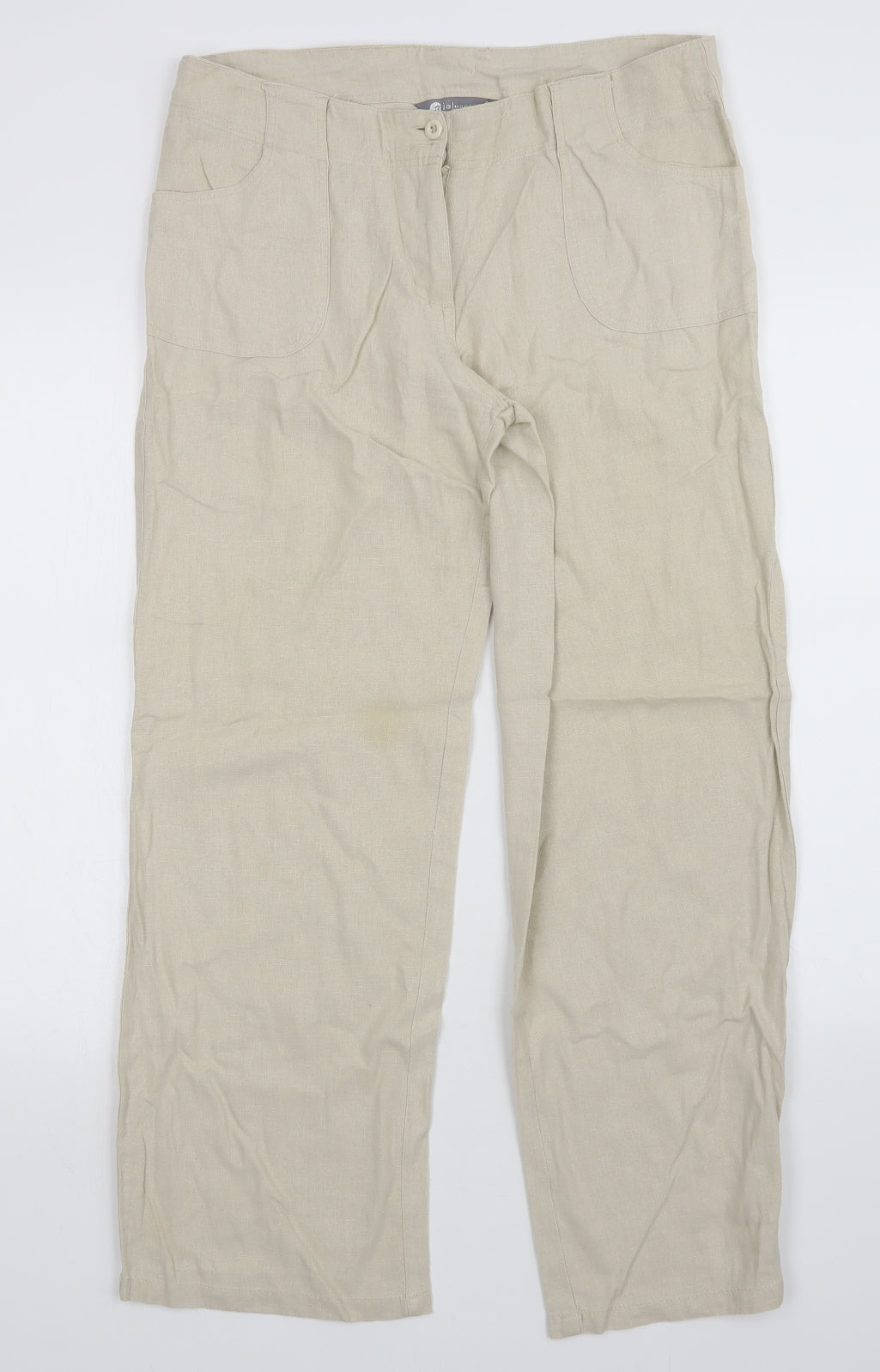 Mia Moda Womens Beige   Trousers  Size 12 L28 in