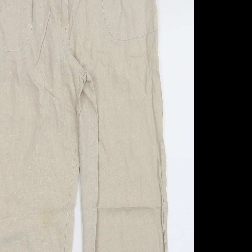 Mia Moda Womens Beige   Trousers  Size 12 L28 in