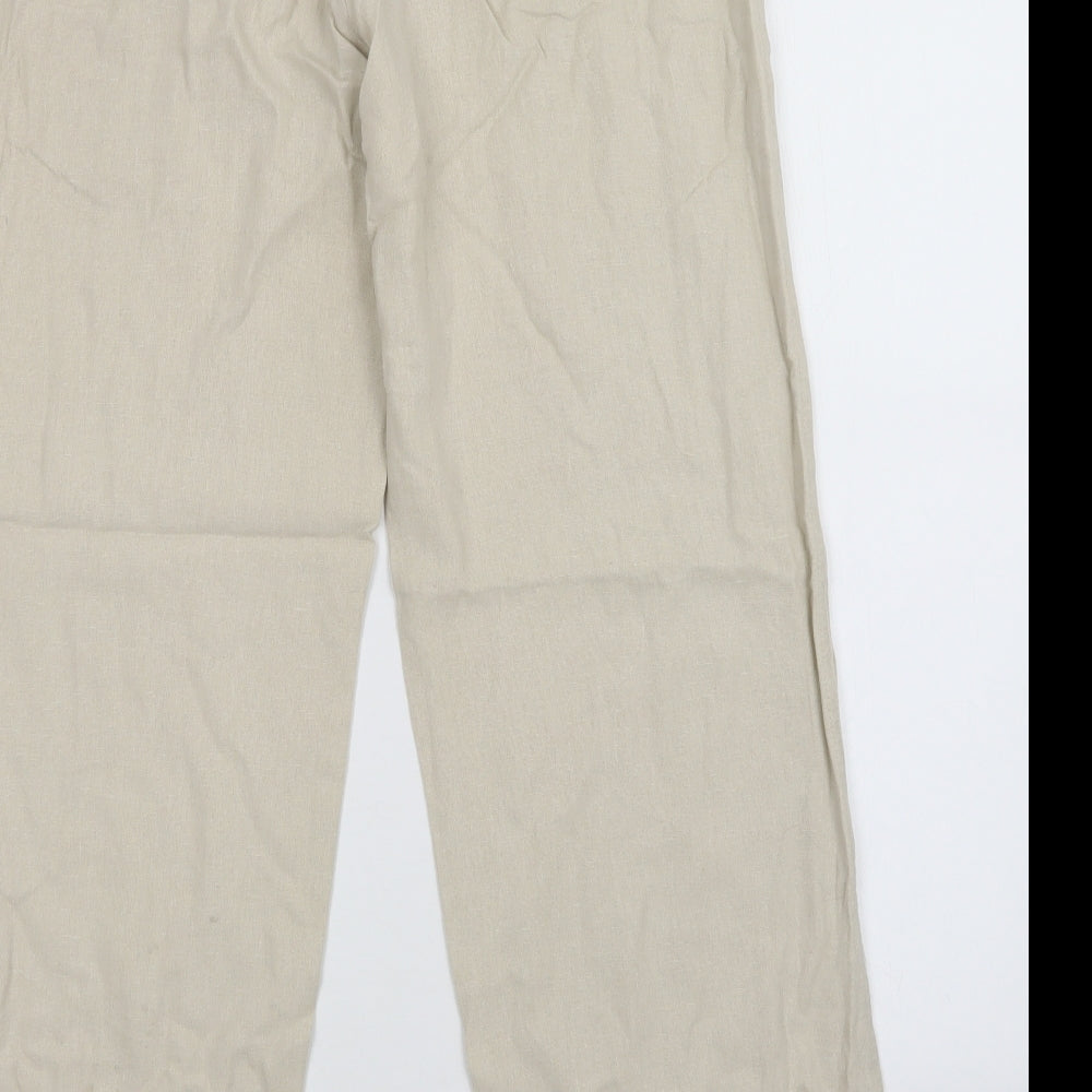 Mia Moda Womens Beige   Trousers  Size 12 L28 in