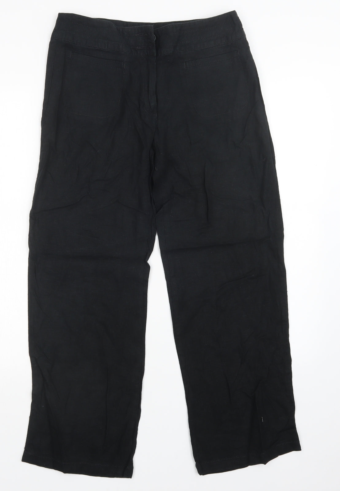 M&S Womens Black   Trousers  Size 10 L27 in