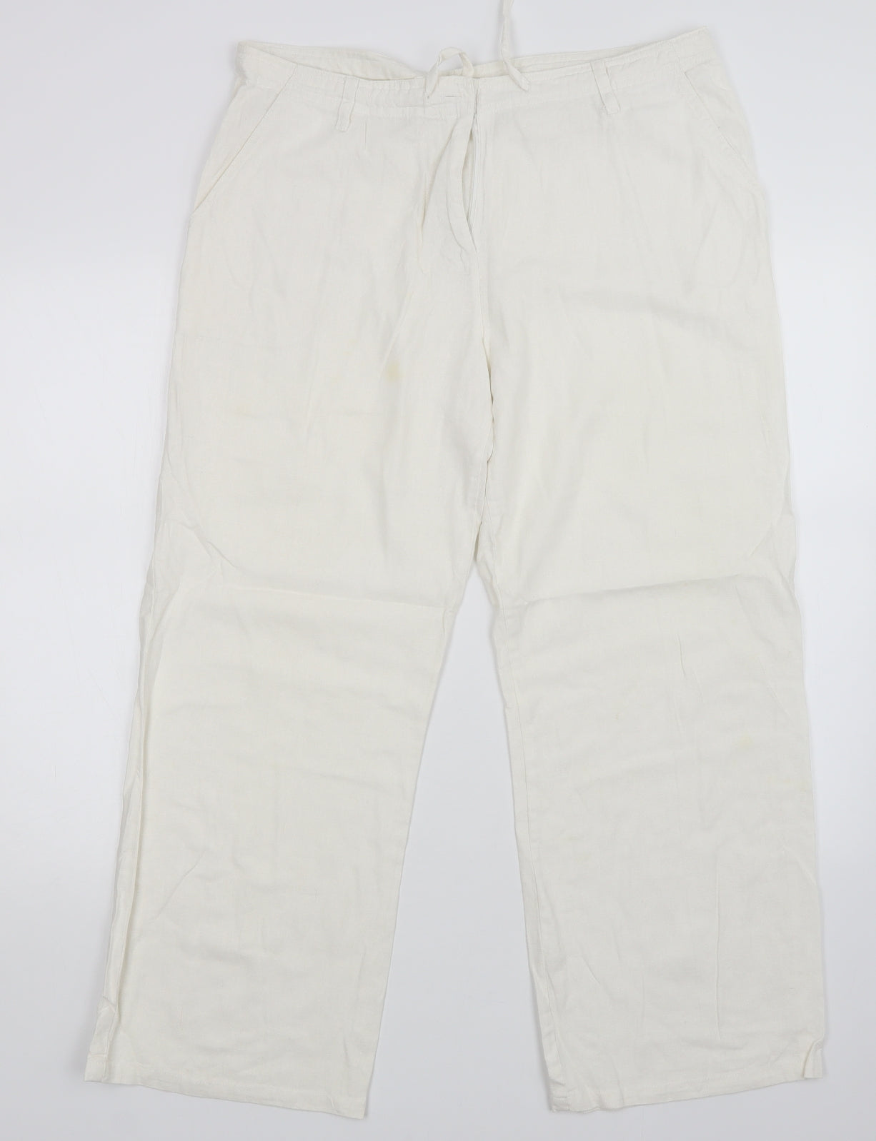 Mia Moda Womens White   Trousers  Size 16 L27 in