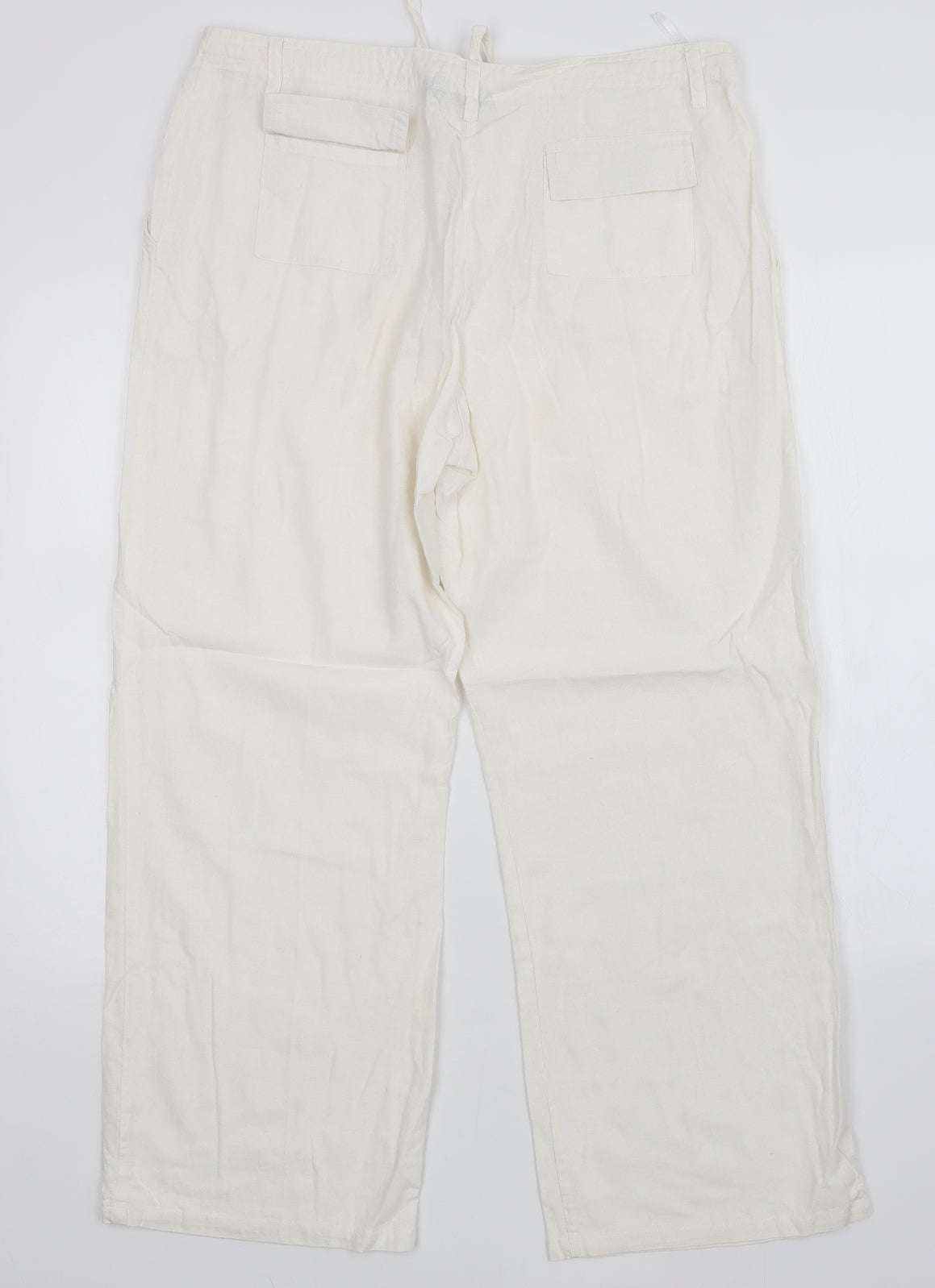 Mia Moda Womens White   Trousers  Size 16 L27 in