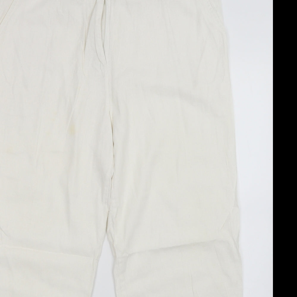 Mia Moda Womens White   Trousers  Size 16 L27 in