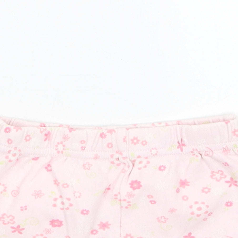 George Girls Pink Floral  Sweatpants Trousers Size 0-3 Months