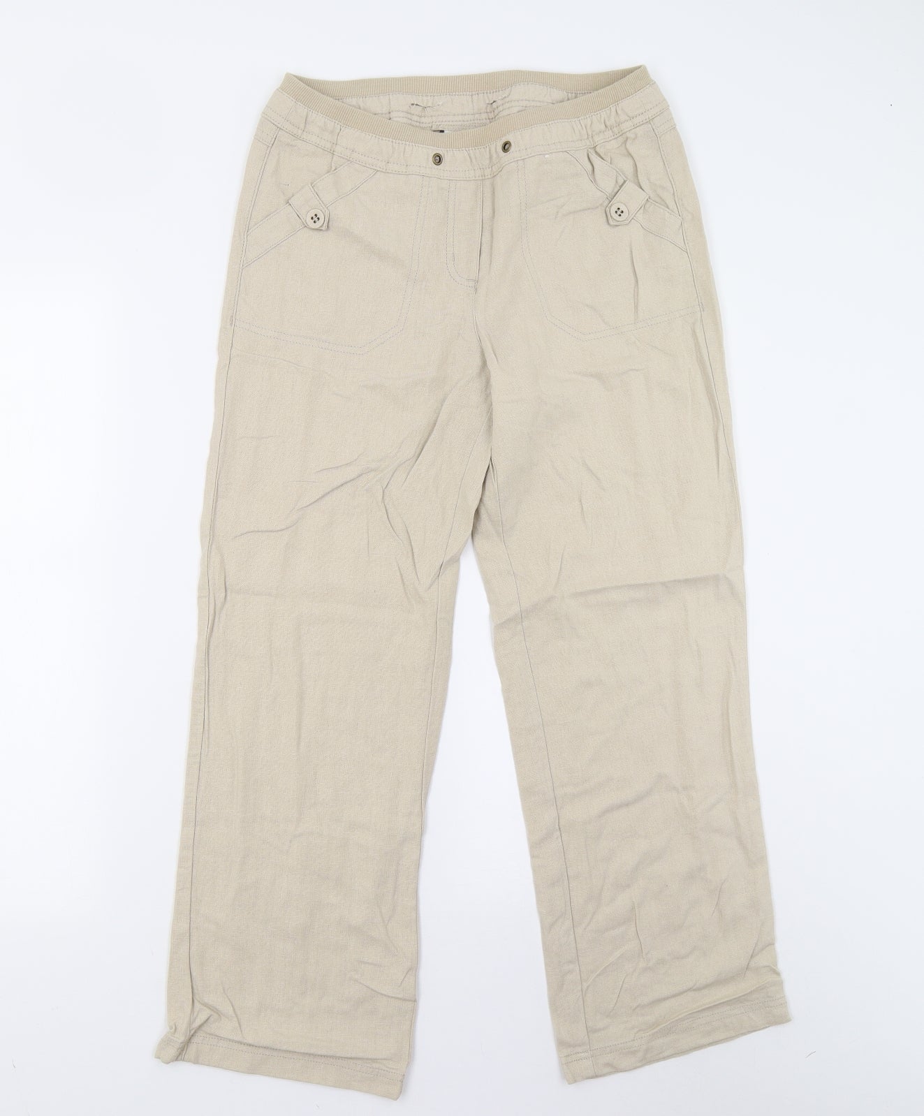 Preworn Womens Beige   Trousers  Size 12 L27 in