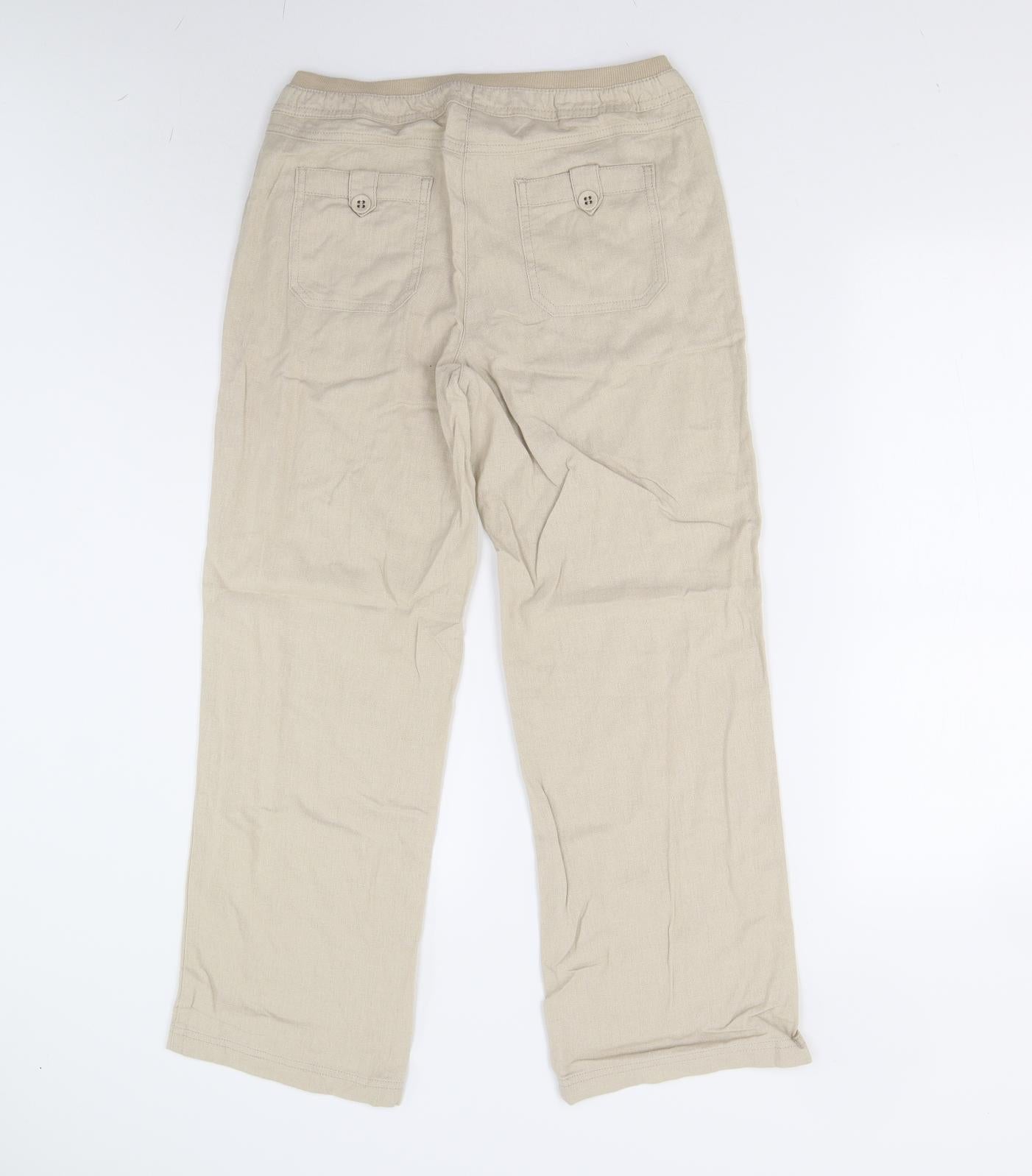 Preworn Womens Beige   Trousers  Size 12 L27 in