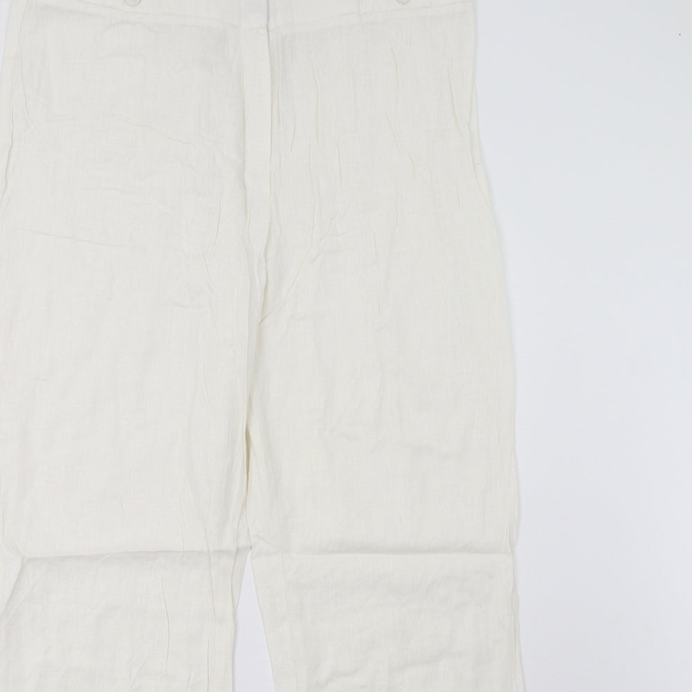 M&S Womens Ivory   Trousers  Size 14 L20 in