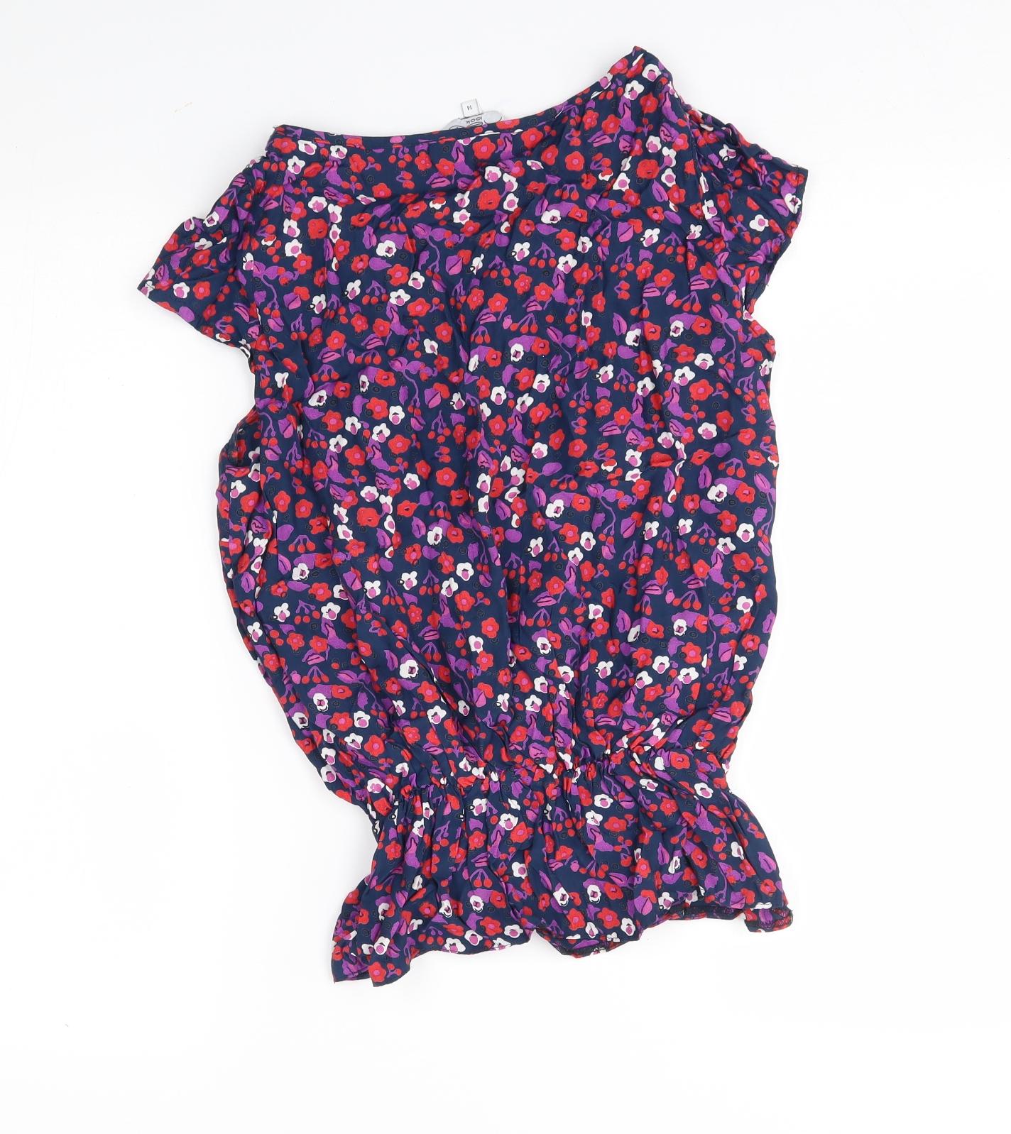 New Look Womens Purple Floral  Basic Blouse Size 14