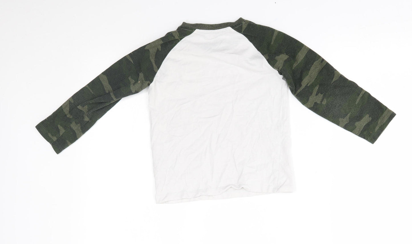 Matalan Boys White Camouflage  Basic T-Shirt Size 6 Years