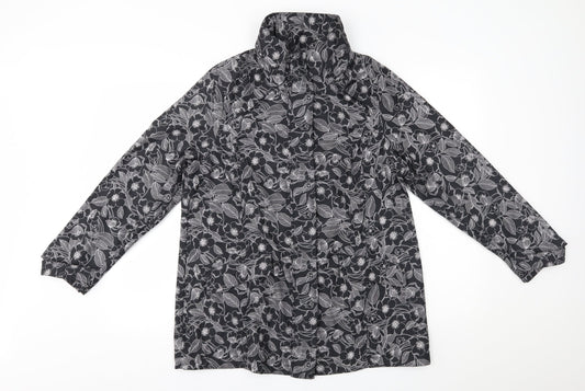 tigi Womens Grey Floral  Anorak Coat Size 10
