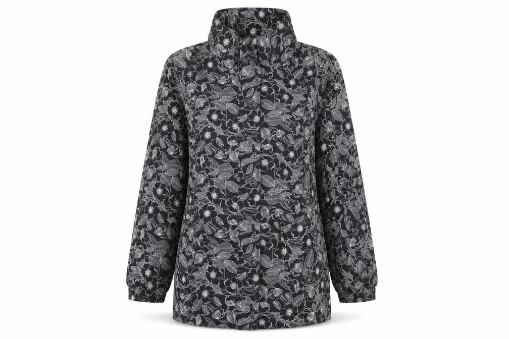 TIGI Womens Grey Floral  Anorak Coat Size 10