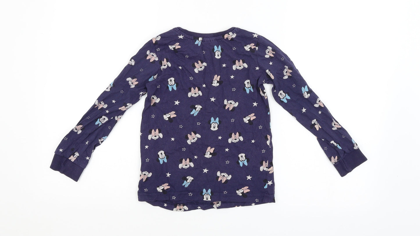 Disney Womens Purple Animal Print   Pyjama Top   - MINNIE MOUSE