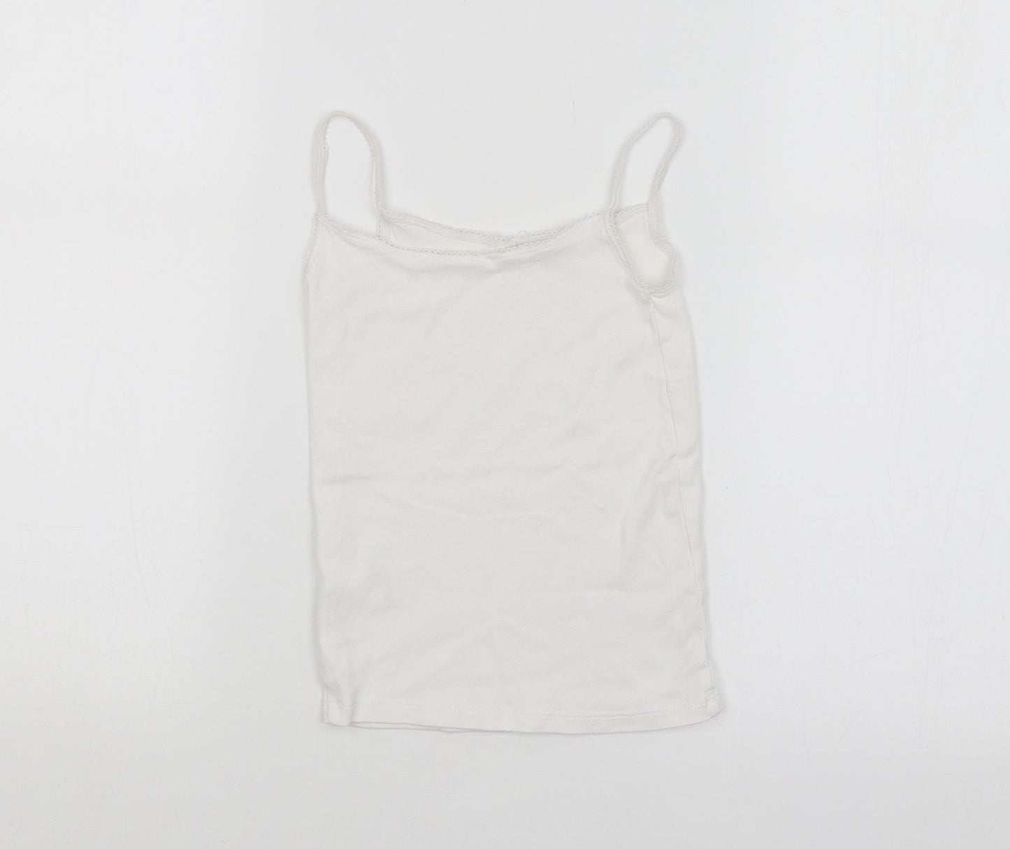 M&S Girls White   Basic Tank Size 5-6 Years