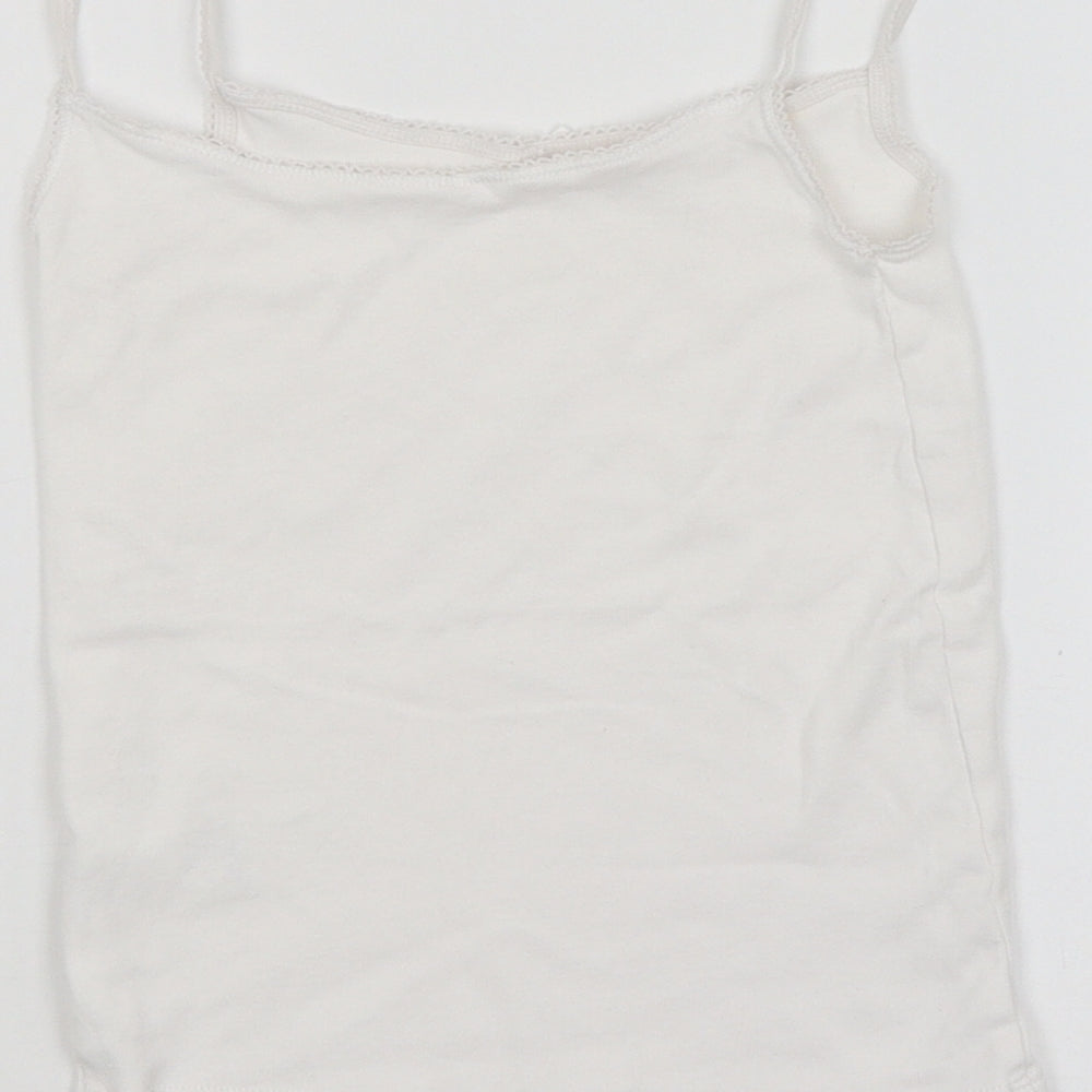 M&S Girls White   Basic Tank Size 5-6 Years