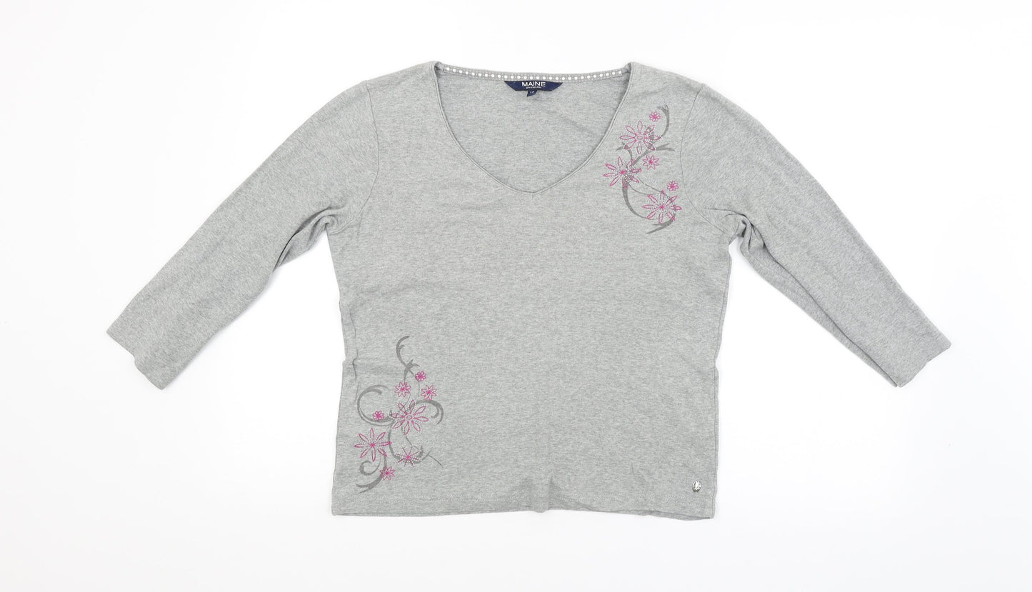 Maine Womens Grey   Pullover Jumper Size 12