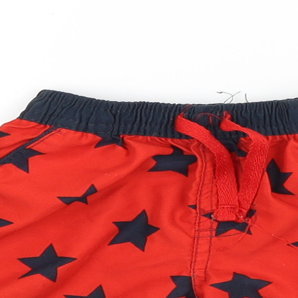 LITTLE REBEL Baby Red Geometric  Cropped Trousers Size 9-12 Months  - STAR PATTERN