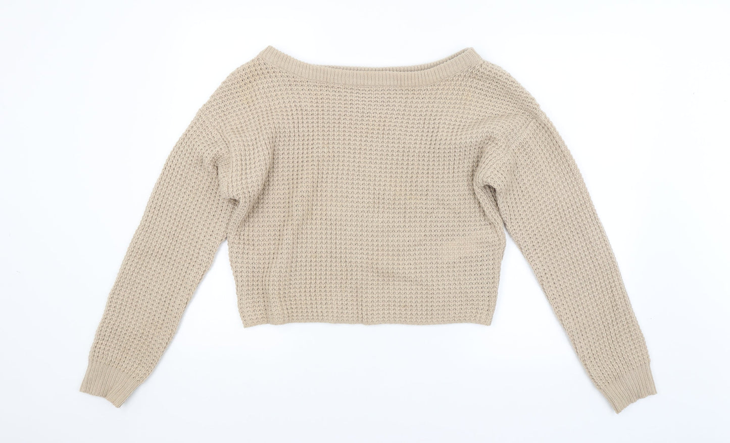 Missguided Womens Beige Check  Pullover Jumper