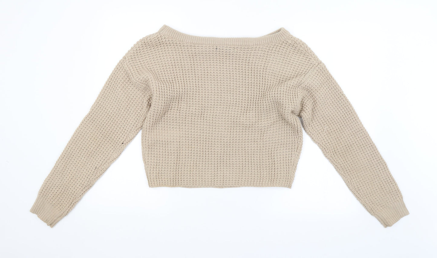 Missguided Womens Beige Check  Pullover Jumper