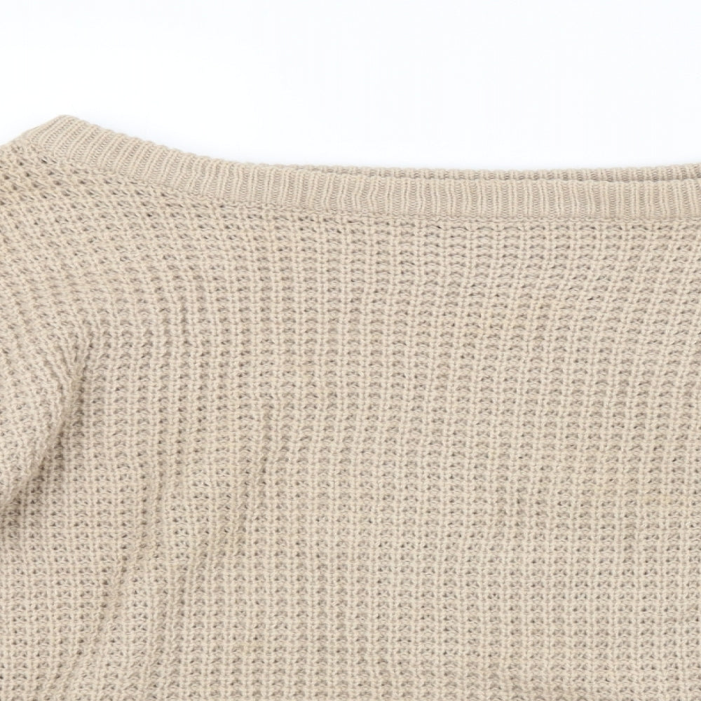 Missguided Womens Beige Check  Pullover Jumper