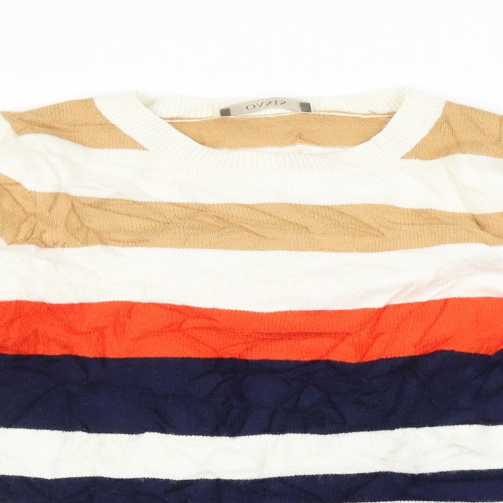 Oasis Womens Multicoloured Striped  Pullover Jumper Size S