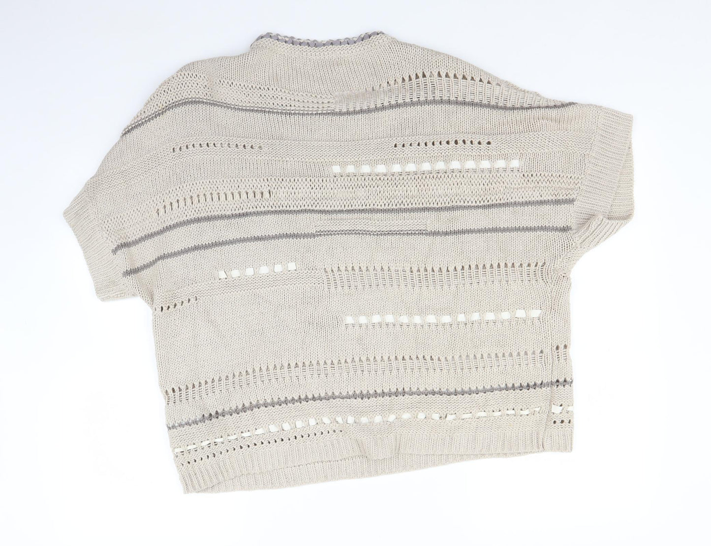 Marks and Spencer Womens Beige Striped  Pullover Jumper Size 18