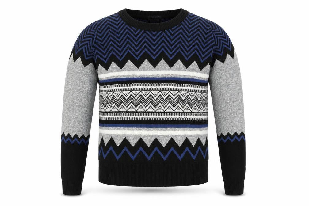 Front view of Cooperative men’s multicoloured argyle/diamond jumper, size XS