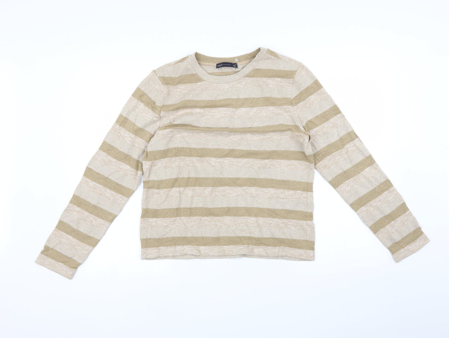 Marks and Spencer Womens Multicoloured Striped  Pullover Jumper Size 14