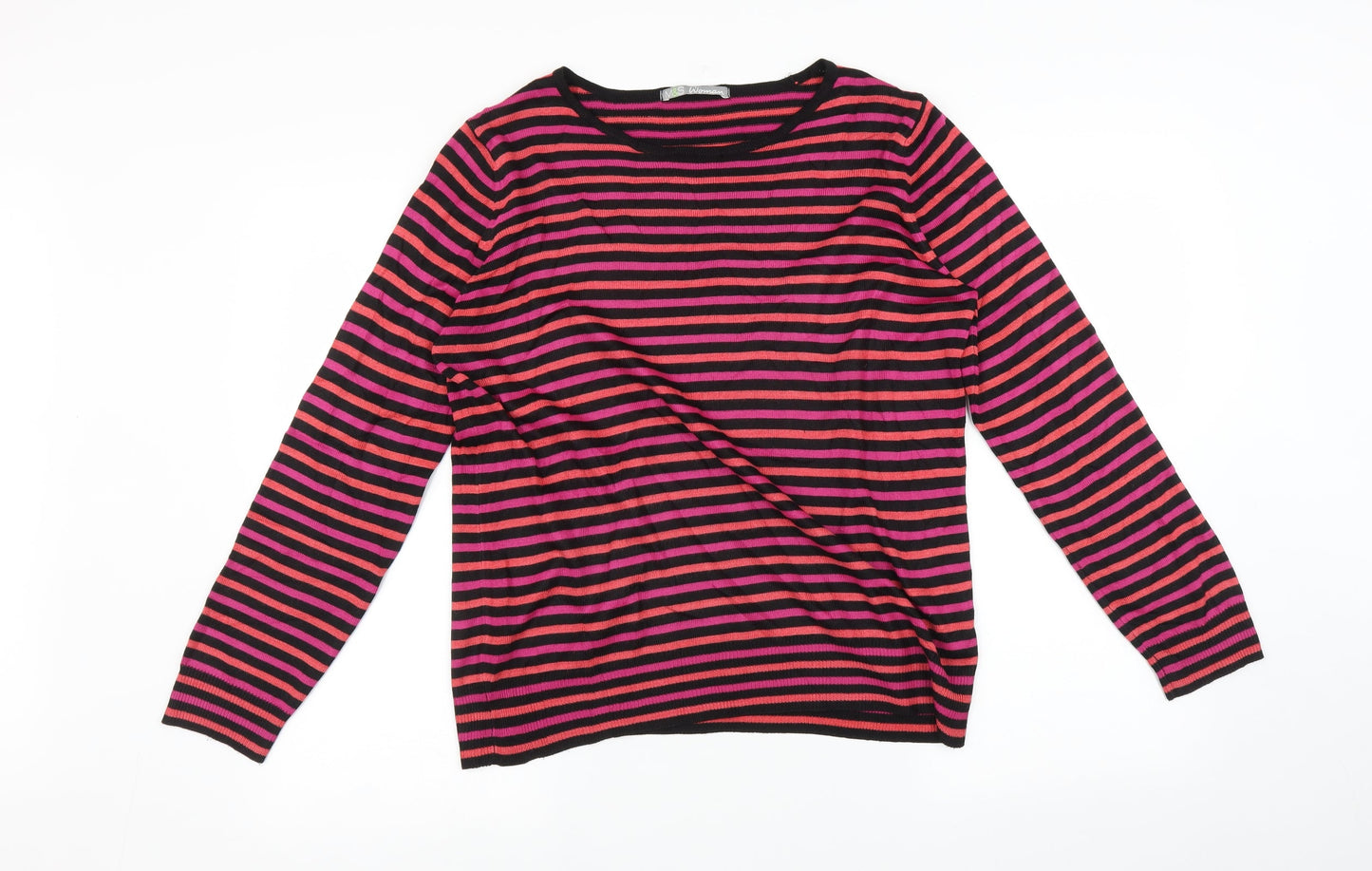 Marks and Spencer Womens Multicoloured Striped  Pullover Jumper Size 14