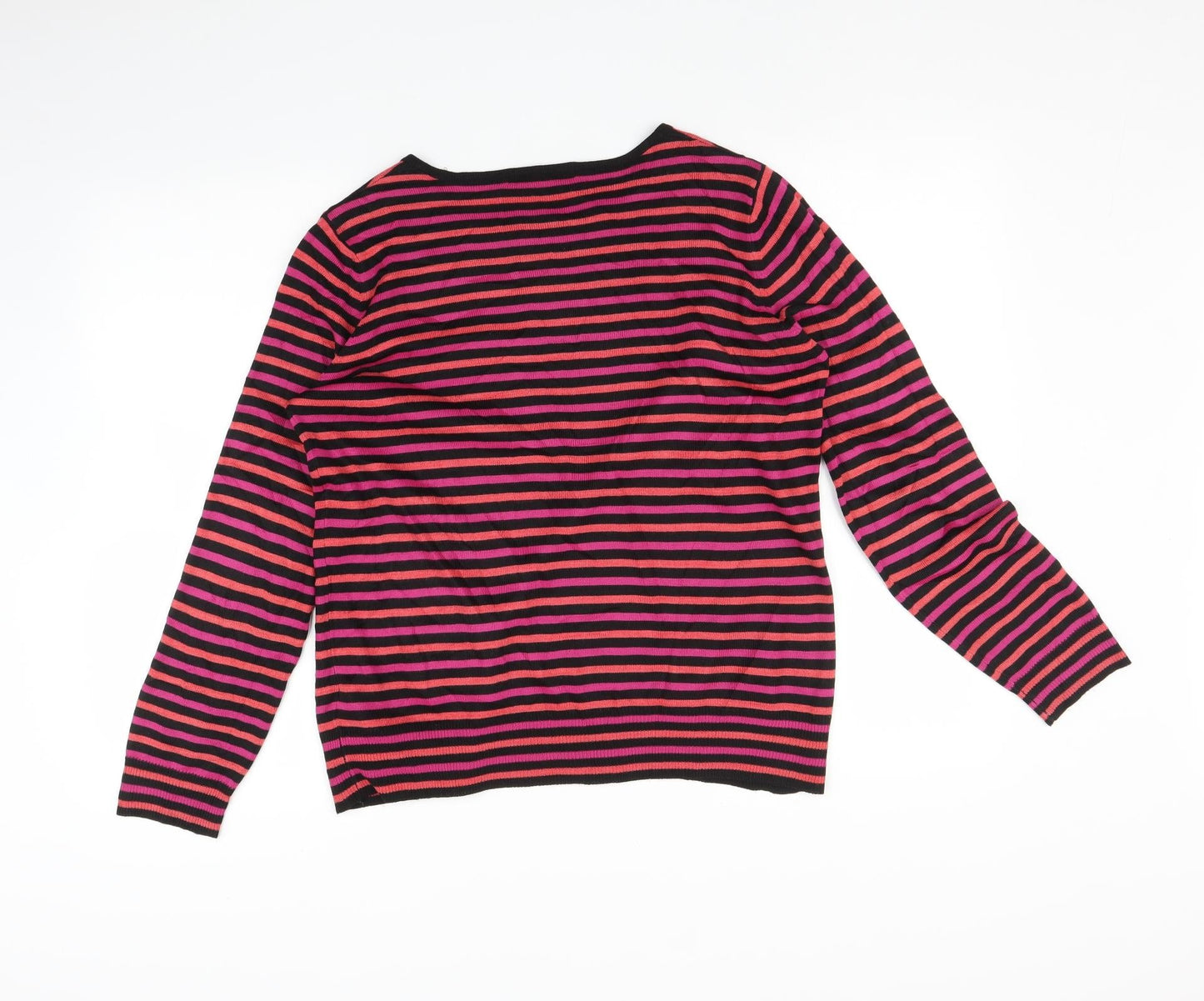 Marks and Spencer Womens Multicoloured Striped  Pullover Jumper Size 14