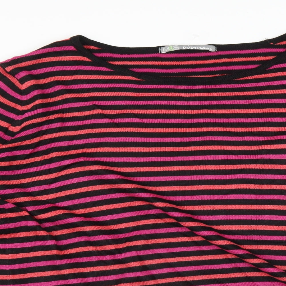 Marks and Spencer Womens Multicoloured Striped  Pullover Jumper Size 14