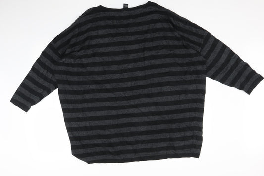 Adia Mens Multicoloured Striped  Pullover Jumper Size M