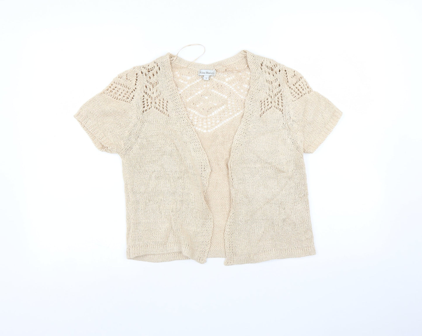 Nina Murati Womens Beige   Cardigan Jumper Size S