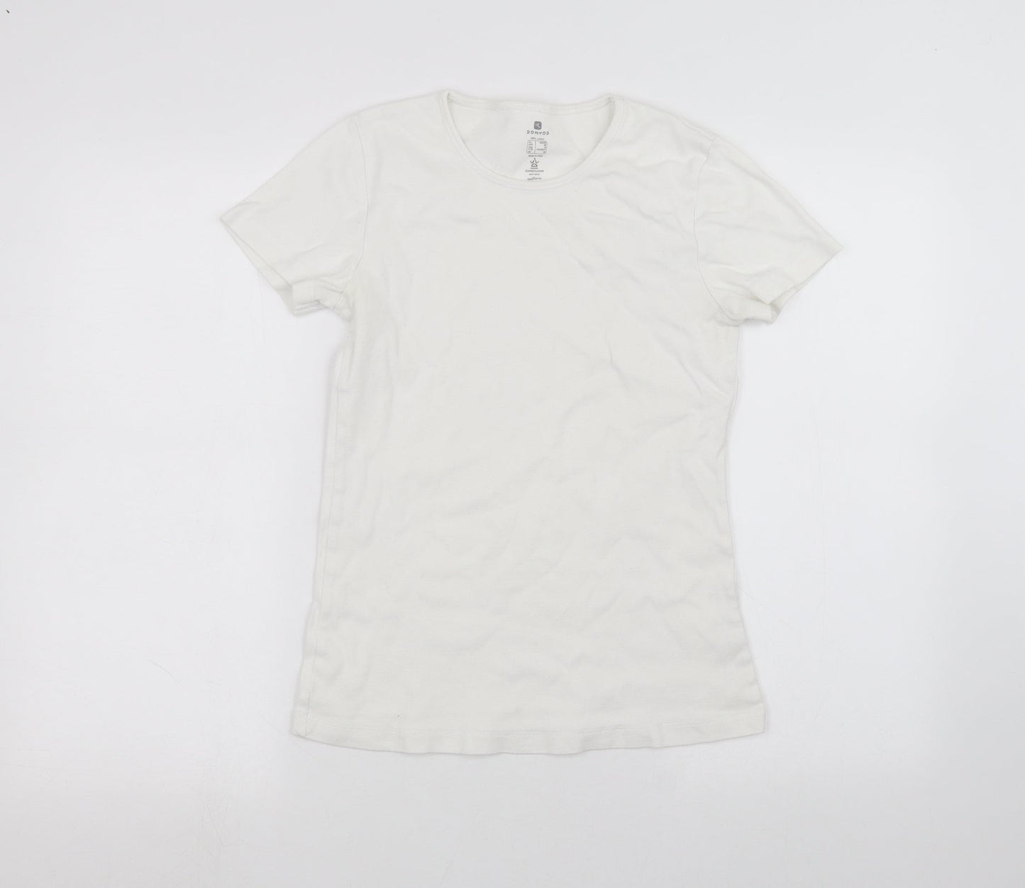 DOMYOS Girls White   Basic T-Shirt Size M