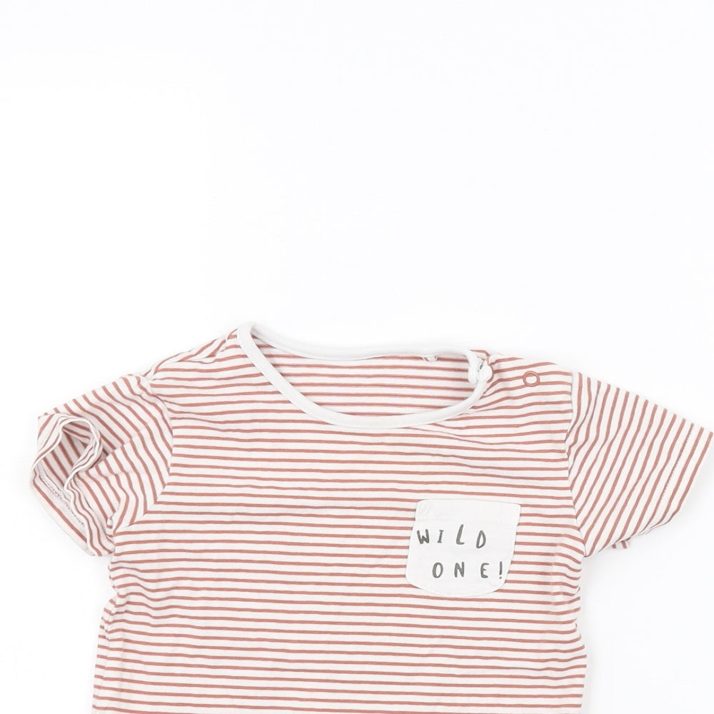 TU Baby White Striped  Basic T-Shirt Size 18-24 Months