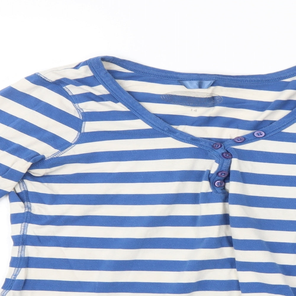 Seconda Womens Blue Striped  Pullover Jumper Size 14