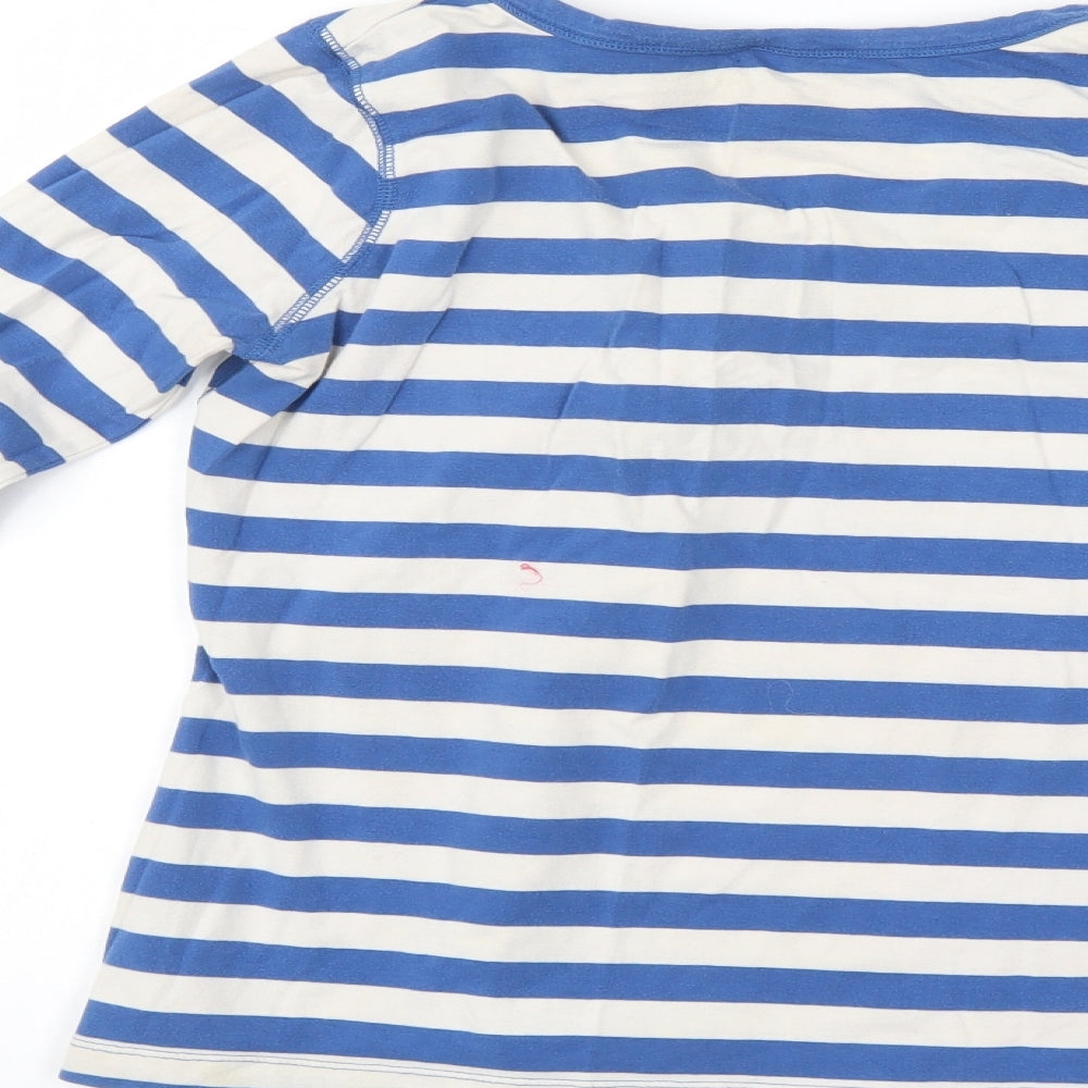 Seconda Womens Blue Striped  Pullover Jumper Size 14