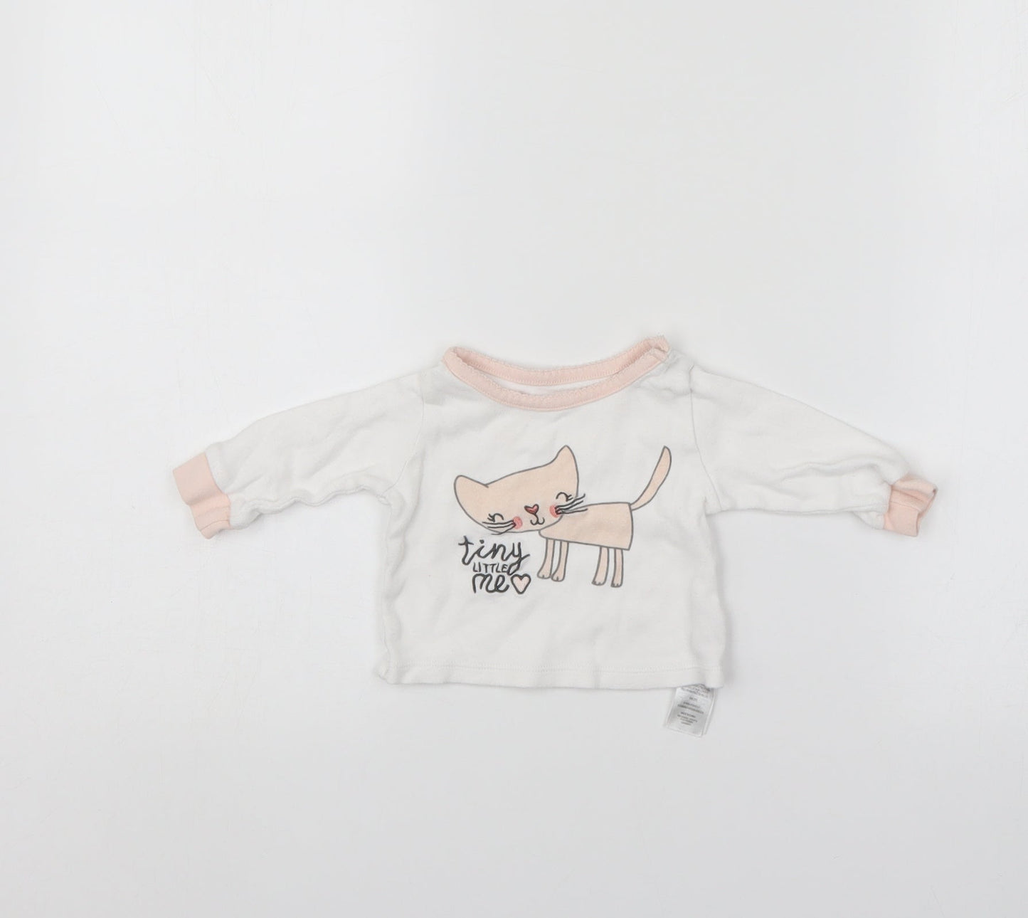 Primark Girls White   Pullover Jumper Size 3-6 Months