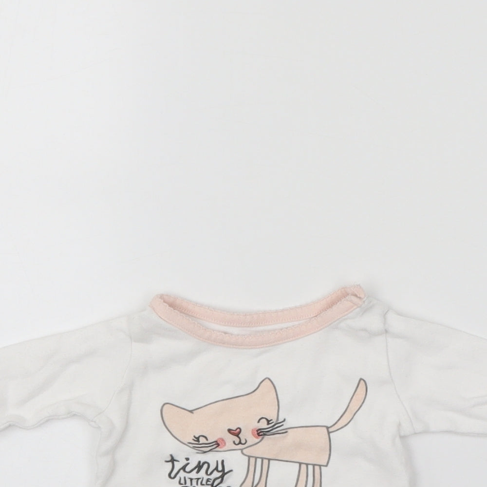 Primark Girls White   Pullover Jumper Size 3-6 Months
