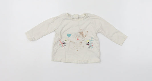 Pep & Co Girls White   Pullover Jumper Size 3-6 Months