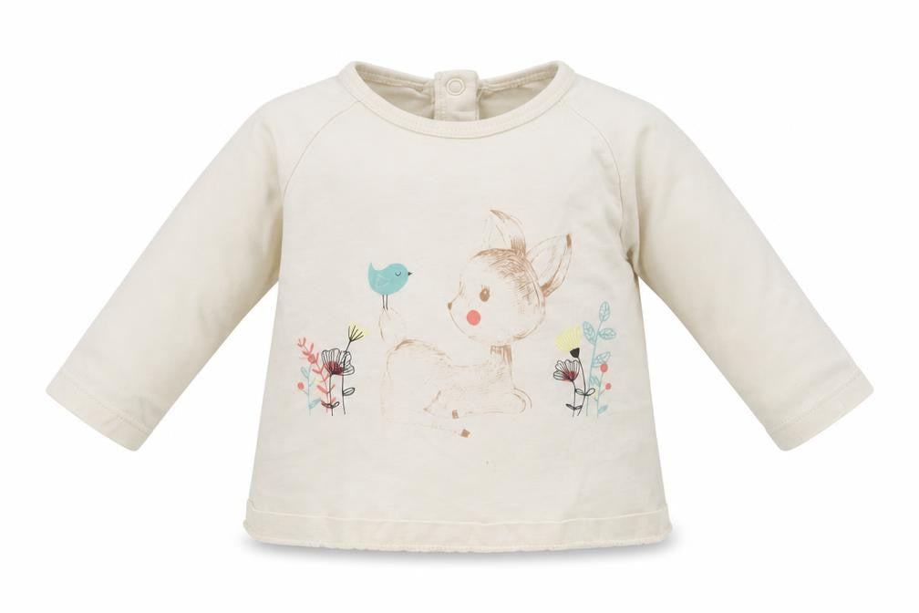 Front view of Pep&Co girls’ white jumper, size 3-6, months
